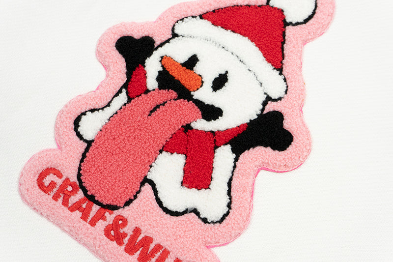 GRAF&WU Christmas Special Cute Ghost Mistletoe Holly Fleece Hoodie