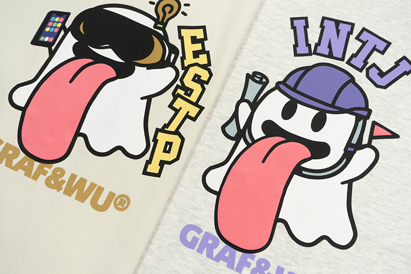 GRAF&WU【MBTI】16 personality types ENTJ ISTP Booghost print pure cotton short sleeves