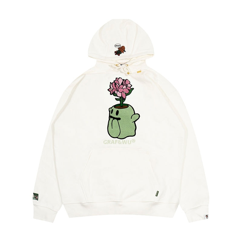 GRAF&WU FlowerShop BooGhost Cute Ghost 2.0 Floral Terry Hoodie