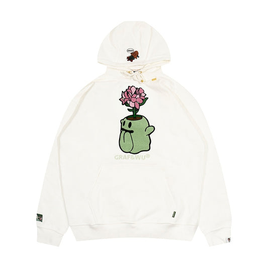 GRAF&WU FlowerShop BooGhost Cute Ghost 2.0 Floral Terry Hoodie