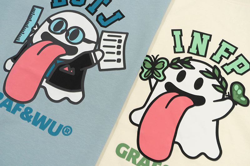GRAF&WU【MBTI】16 personality types ENTJ ISTP Booghost print pure cotton short sleeves