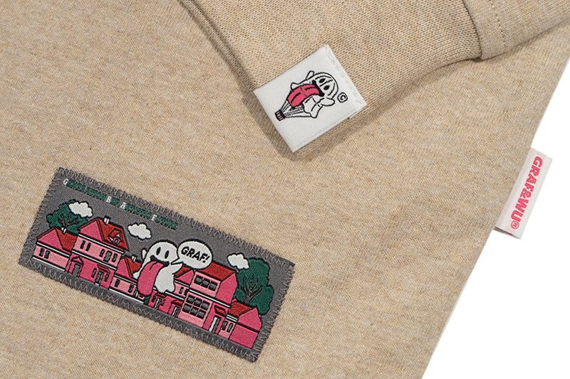 GRAFWU Classic Cute ghost Embroidered Sweatshirt