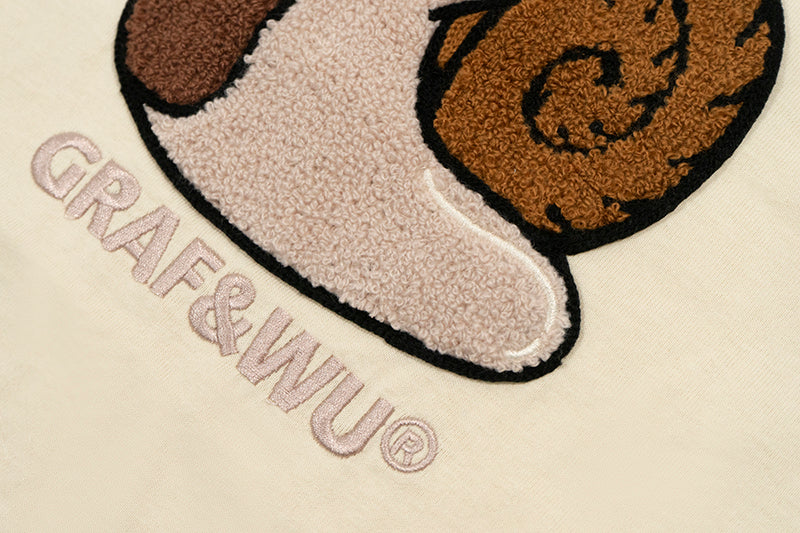 GRAFWU Nature Series Cute Ghost Bee, Flower, Snail, Elements Embroidered T-Shirt