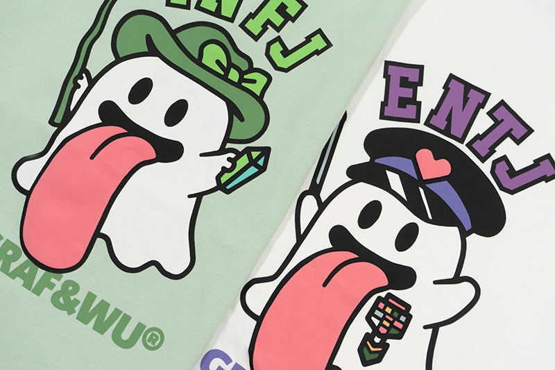 GRAF&WU【MBTI】16 personality types ENTJ ISTP Booghost print pure cotton short sleeves