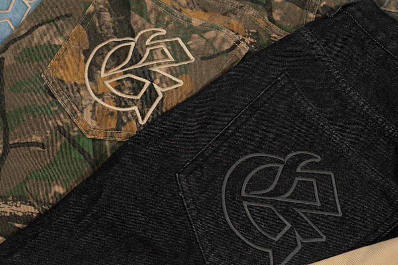 GRAF&WU Shorts Tree Branch Camouflage Ripped Pants Metal Copper Label Ak47 Angel Giraffe Lumberjack Shorts Casual Hip Hop Cargo Shorts