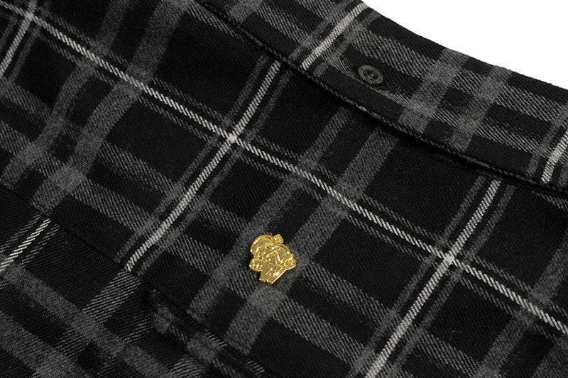 GRAF&WU Brand Giraffe Embroidery Plaid Loose Thin Shirt