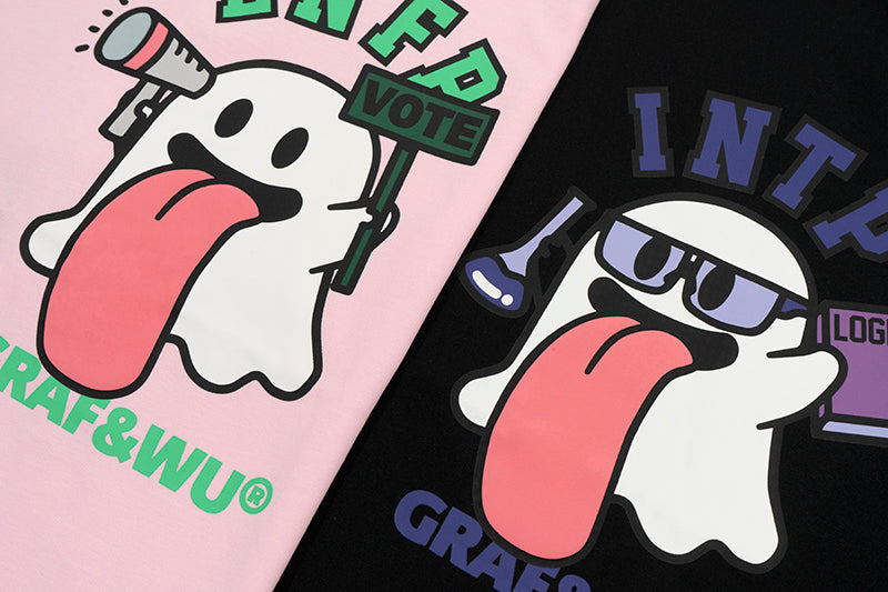GRAF&WU【MBTI】16 personality types ENTJ ISTP Booghost print pure cotton short sleeves