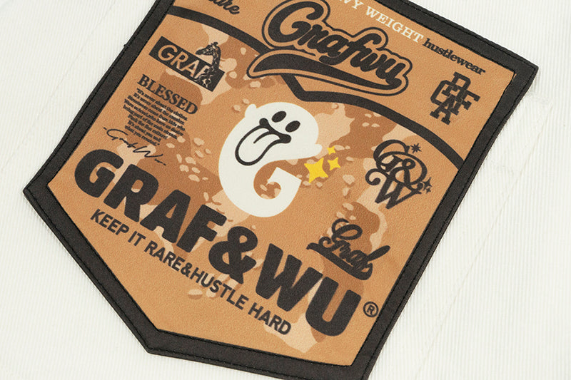 GRAF&WU Shorts Cute Ghost G Letter Logo Shorts Casual Solid Color Cargo Pants Men Women Cotton Shorts Hip-Hop Trend Pants