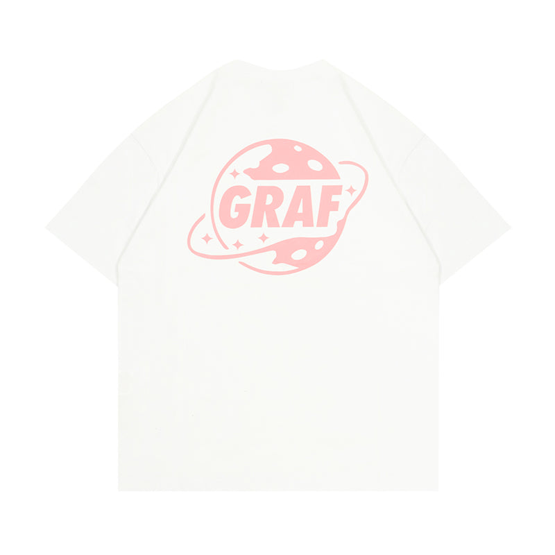 GRAF&WU T-Shirts Earth Planet Universe Rocket Pattern Design Short-Sleeved Fashionable 3D Print Casual Short Sleeves Men Women Cotton T-Shirt