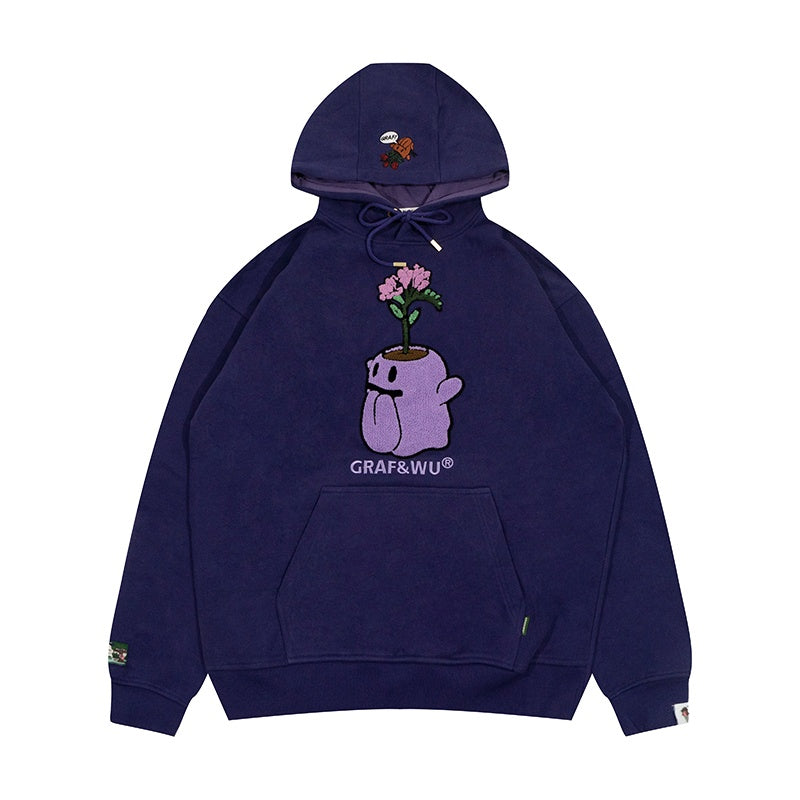 GRAF&WU FlowerShop BooGhost Cute Ghost 2.0 Floral Terry Hoodie