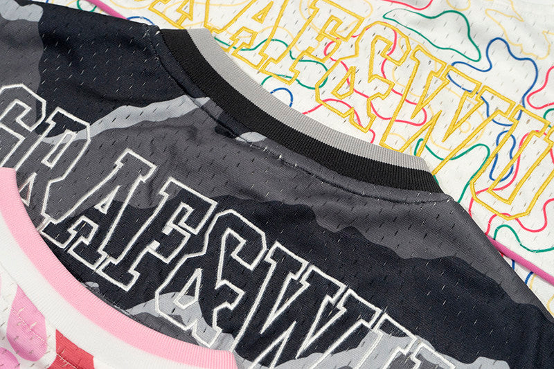 GRAF&WU No.24 Embroidered Mesh Street Camouflage Loose Short-sleeved Jersey