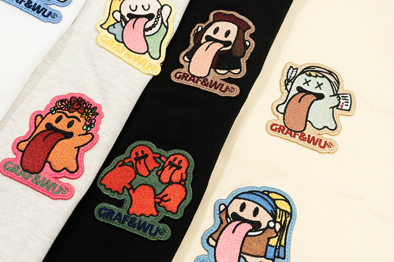 GRAF&WU T-shirts【World famous paintings】12 paintings of art Mona Lisa BooGhost embroidered short sleeves