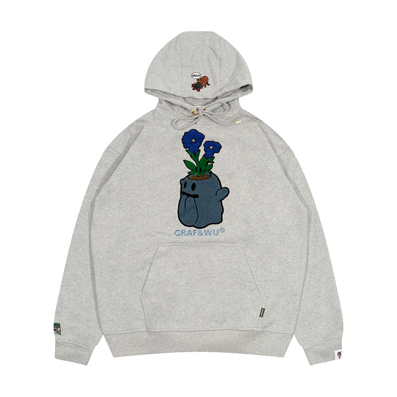GRAF&WU FlowerShop BooGhost Cute Ghost 2.0 Floral Terry Hoodie