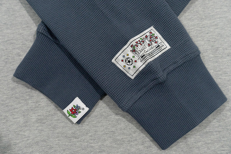 GRAF&WU Blokecore Floral Embroidery Thin Layered Look Jersey Hoodie