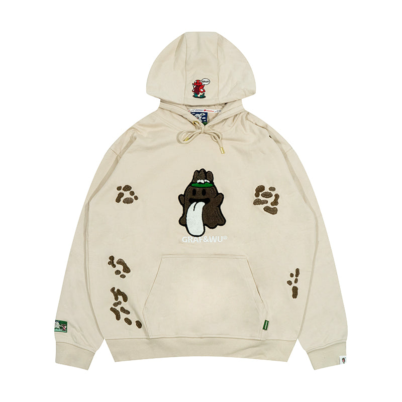 GRAF&WU Magic Mushroom Embroidery BooGhost2.0 Thin Hoodie