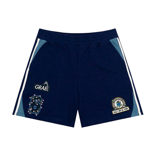 GRAF&WU Football Club Blokecore Angel Devil Floral Embroidered Fashion Shorts