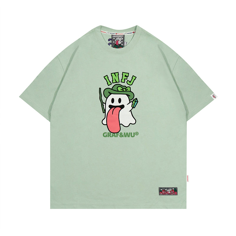 GRAF&WU【MBTI】16 personality types ENTJ ISTP Booghost print pure cotton short sleeves