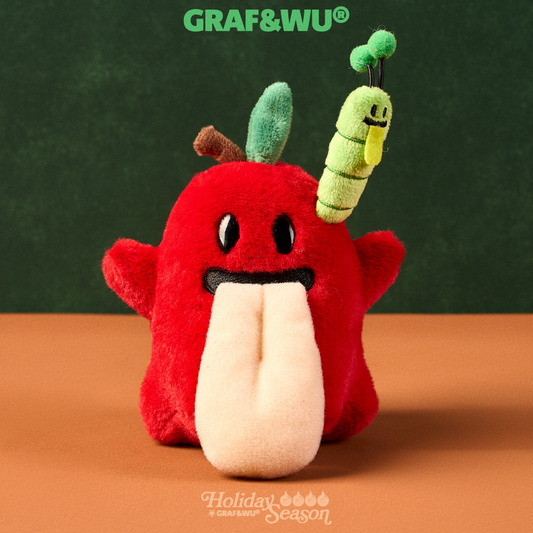 GRAF&WU Worm Apple Cute Ghost Plush Bag Charm