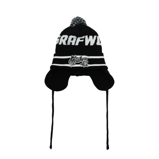 GRAFWU Angel Badge Embroidered Dark Aesthetic Pilot Earflap Knitted Hat
