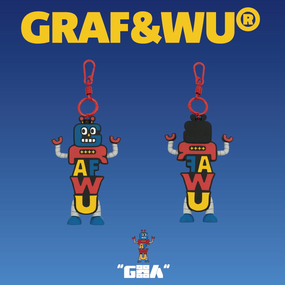 GRAF&WU Bag Charm Robot Cartoon Letter Bag Pendants Oversized 3d Fun Trendy Doll Keychain
