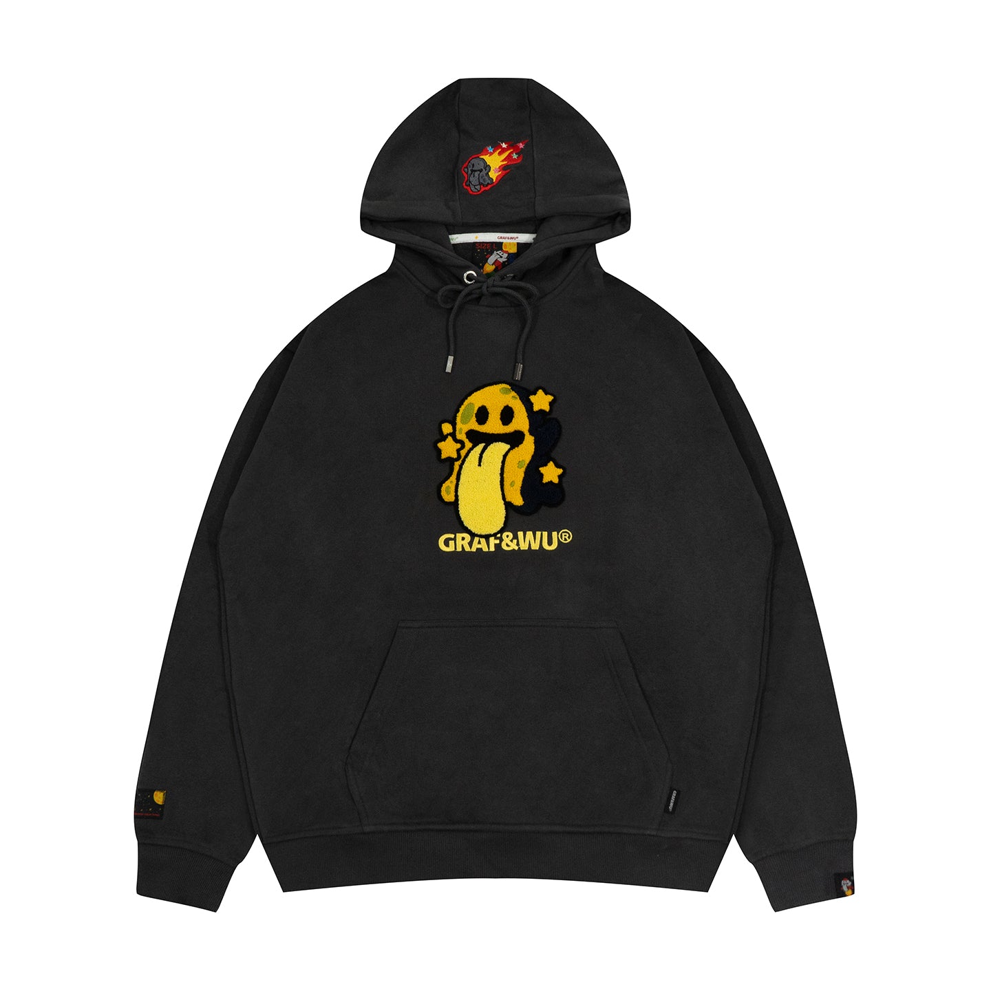 GRAF&WU Solar System Toweling Embroidery Planets Cute Ghost Hoodie