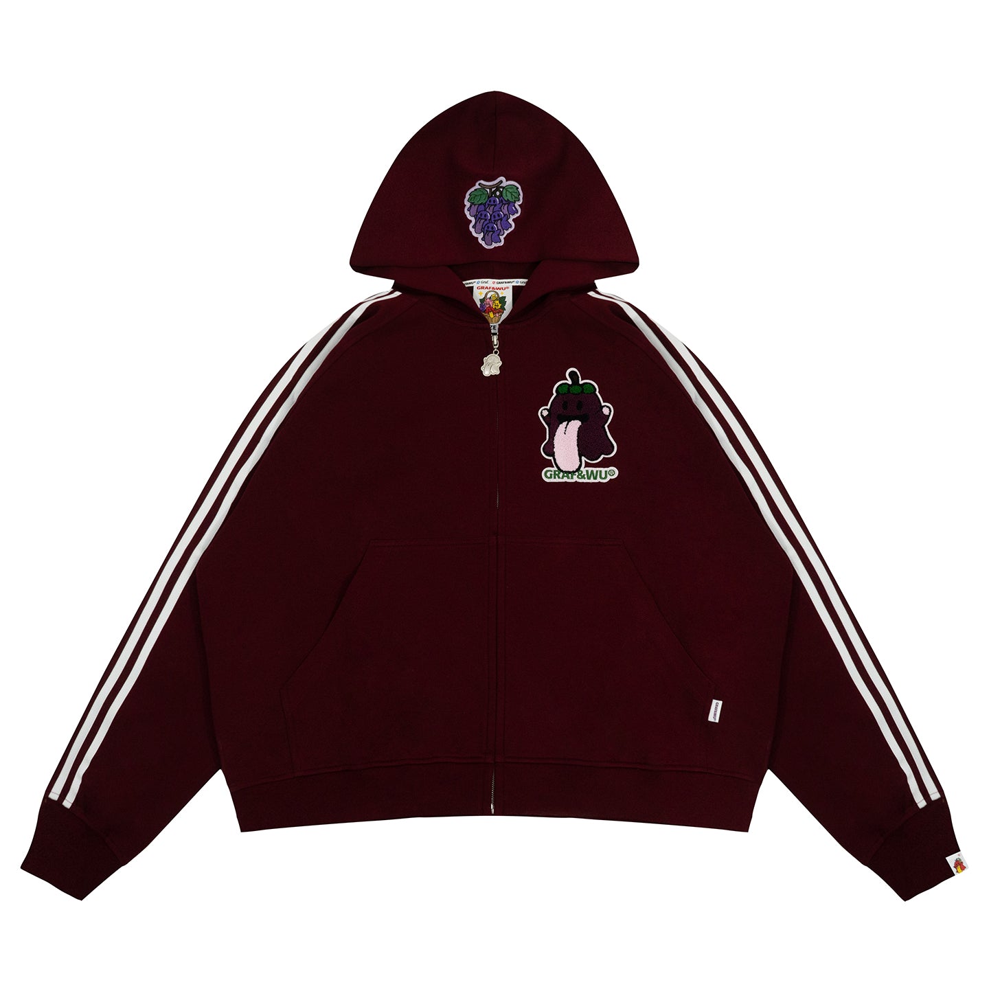 GRAF&WU Fruit Party Peach Lychee Banana Cute Ghost Thin Zip-up Hoodie