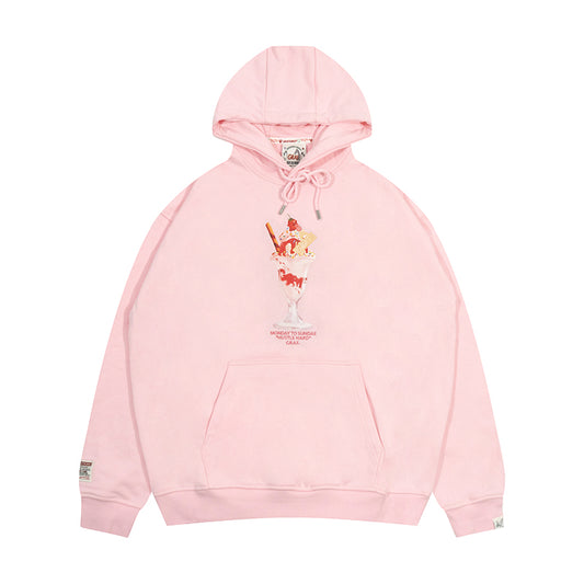 GRAF&WU Strawberry Cherry Sundae Cute Ghost Giraffe Street Hoodie