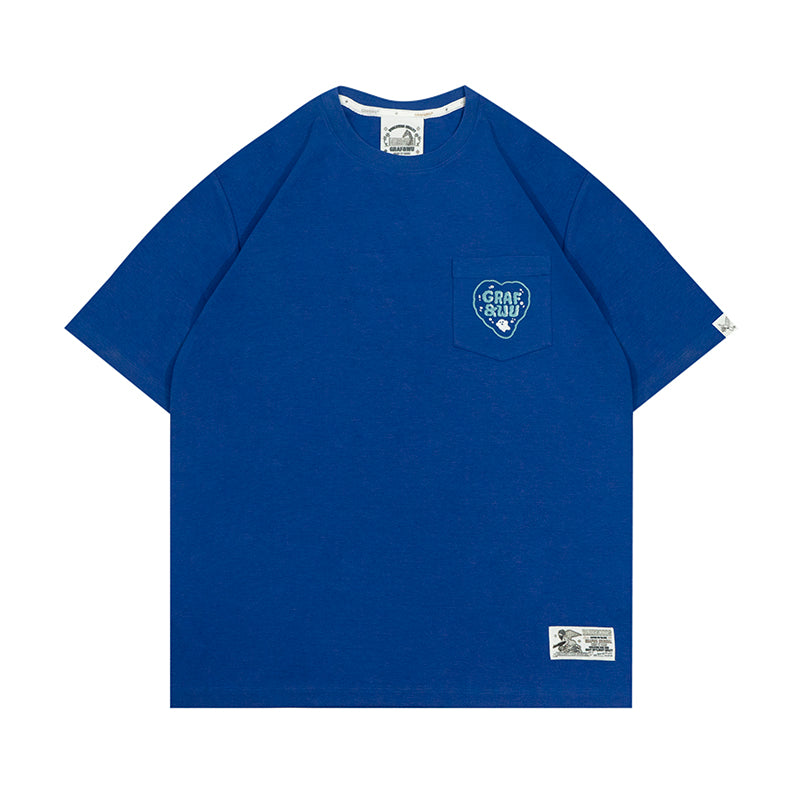 GRAF&WU Pocket Heart Ghost Embroidery T-shirts