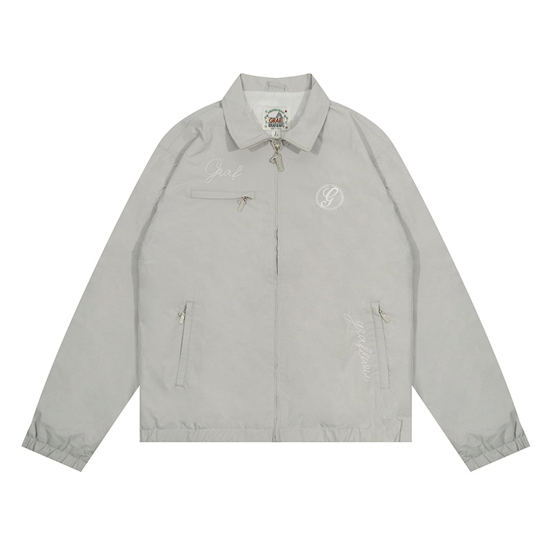 GRAF&WU Embroidered Streetwear Drill Sports Jacket