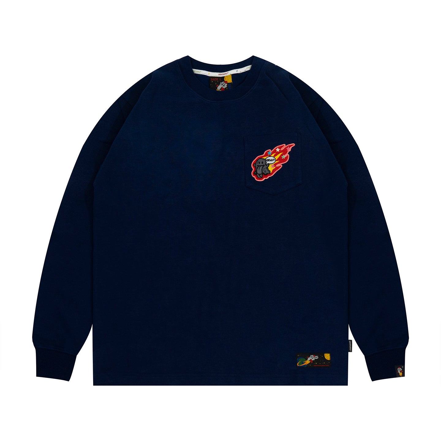 GRAF&WU Solar System 12 Planets Cute Ghost Long-sleeves Shirt