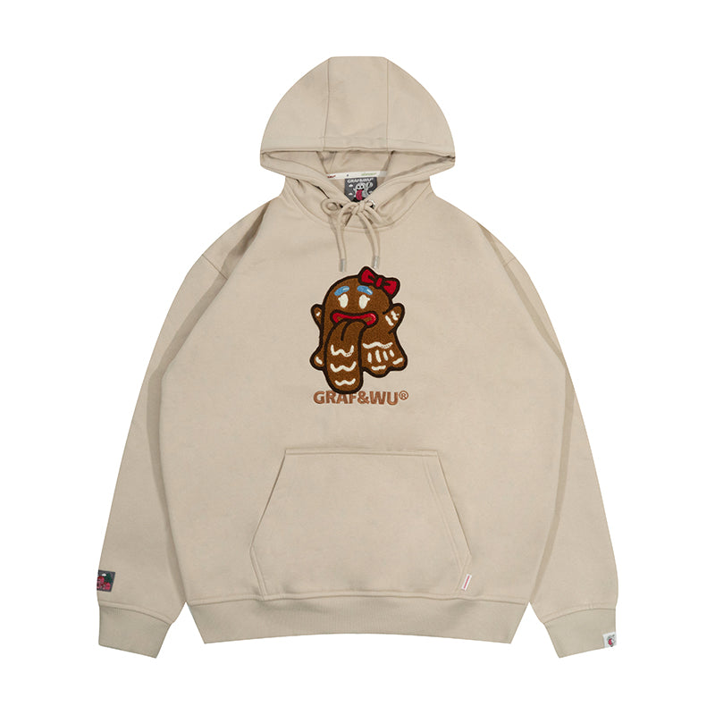 GRAF&WU Christmas Gingerbread Cute Ghost Fleece Hoodie