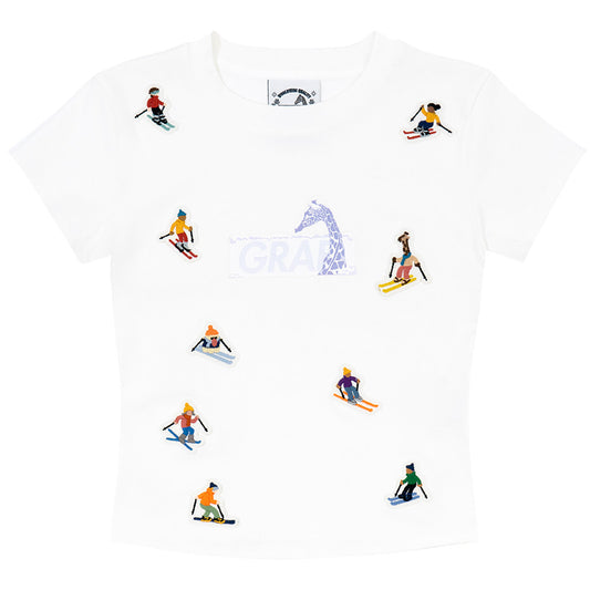 GRAF&WU Y2K Sports Giraffe Mini Embroidered Hot Girls T-Shirt