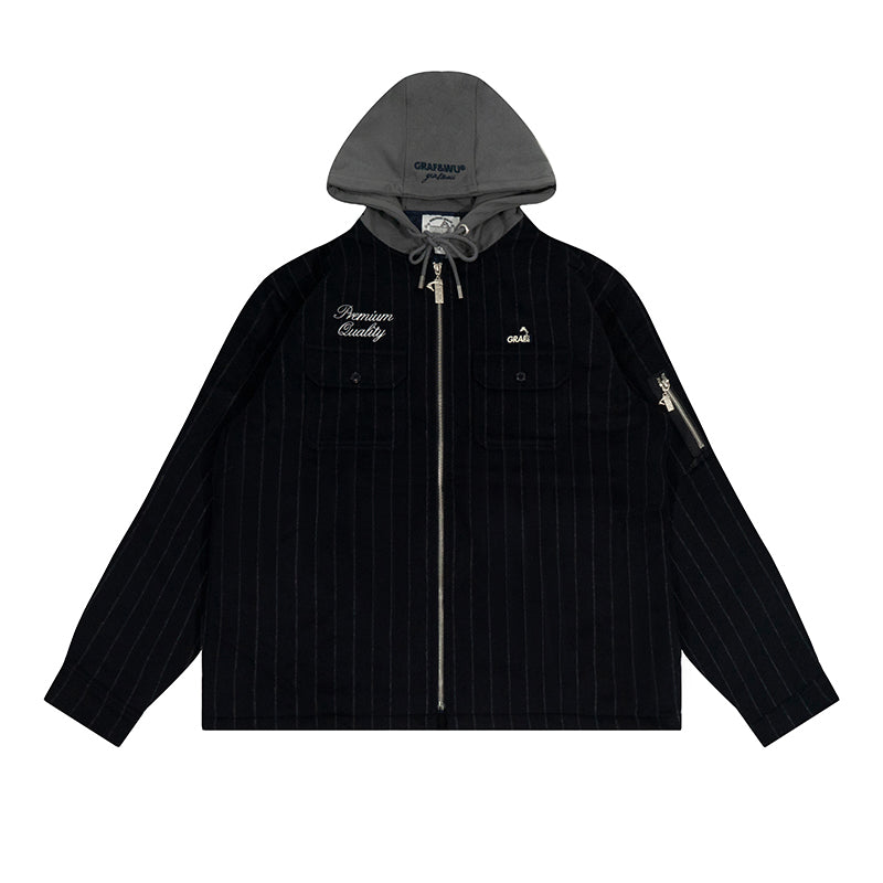 GRAF&WU Giraffe Brand Logo Wool Hooded Thicken Coat