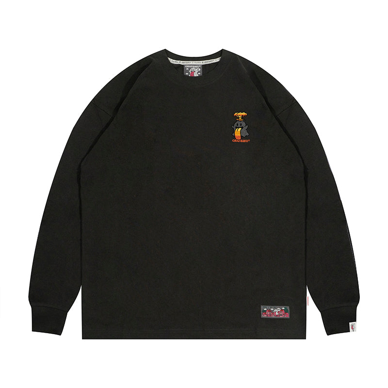 GRAFWU Classic Cute ghost Embroidered Sweatshirt