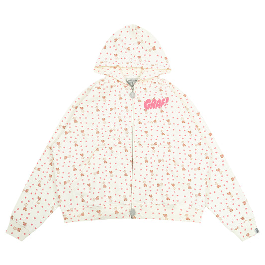 GRAF&WU Pink Heart Giraffe Fleece Hoodie
