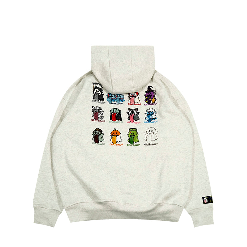 GRAF&WU Halloween Vampire Witch Werewolf Cute Ghost Fleece Hoodies