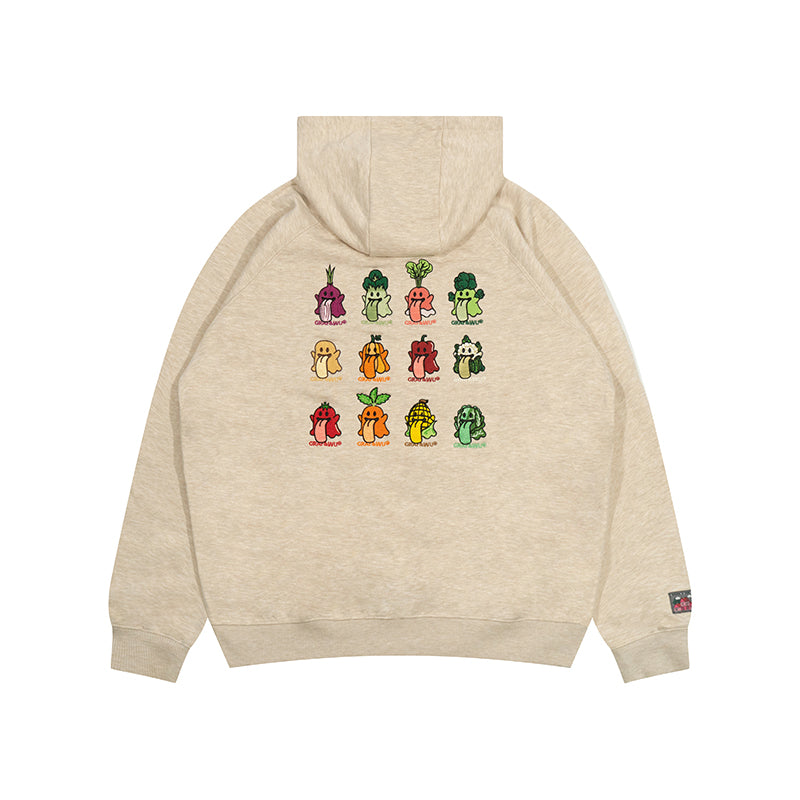 GRAF&WU Original 12 Cute Vegetable Ghost Embroidered Hoodies