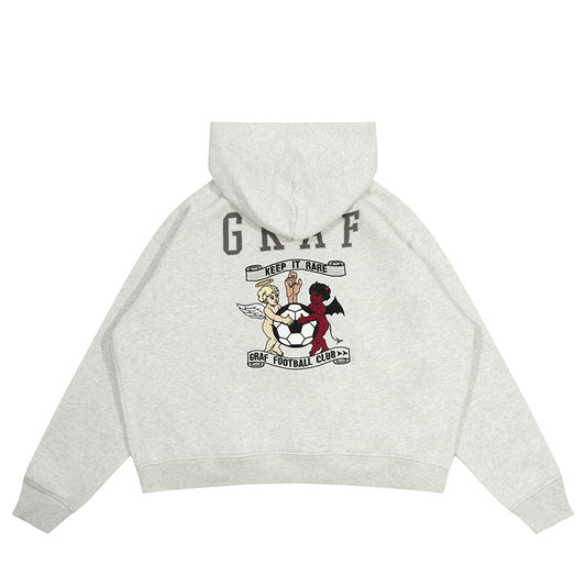 GRAF&WU Blokecore Football Club Floral Angel Fleece Zip-up Hoodie