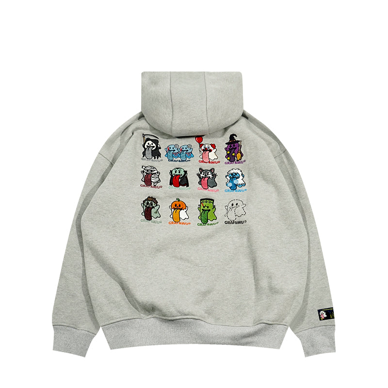 GRAF&WU Halloween Vampire Witch Werewolf Cute Ghost Fleece Hoodies