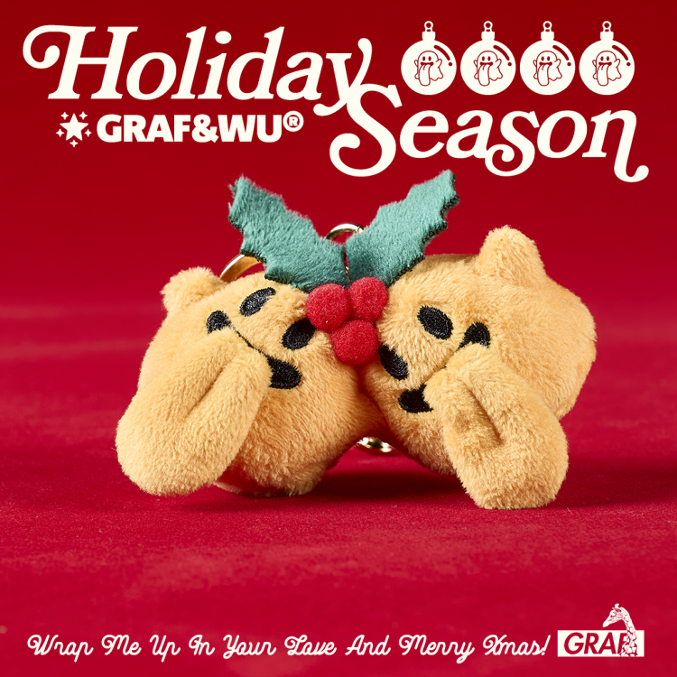 GRAF&WU Christmas Cute Ghost Plush Doll Keychain