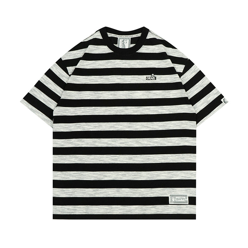 GRAF&WU Summer Striped Giraffe Logo T-shirt