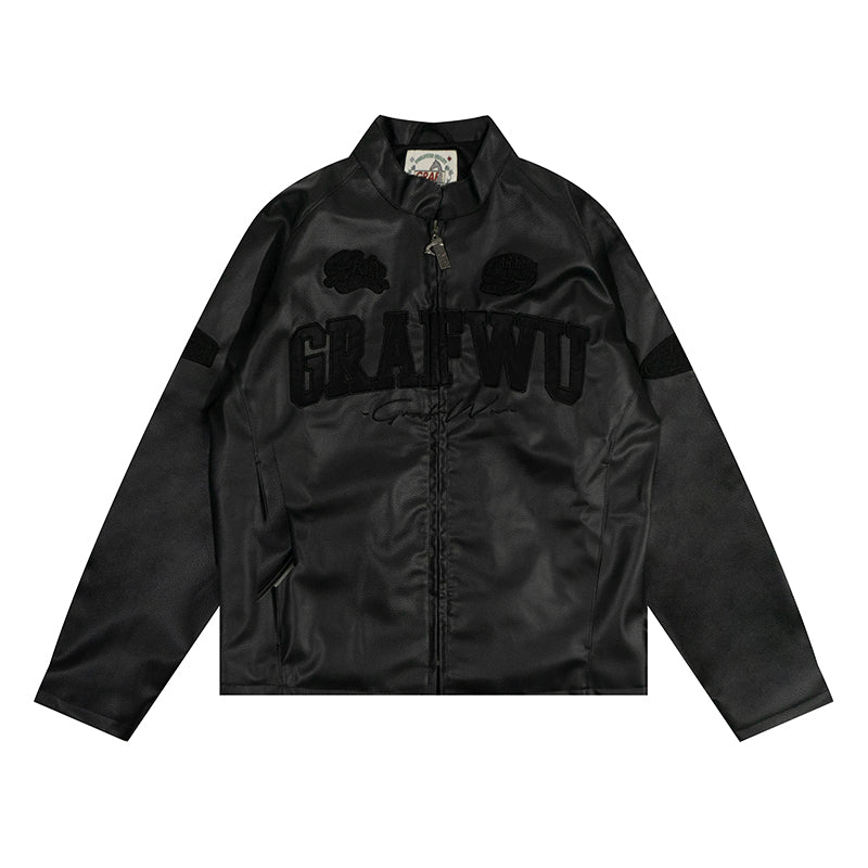 GRAF&WU Racing Gascar Series Retro Leather Jacket