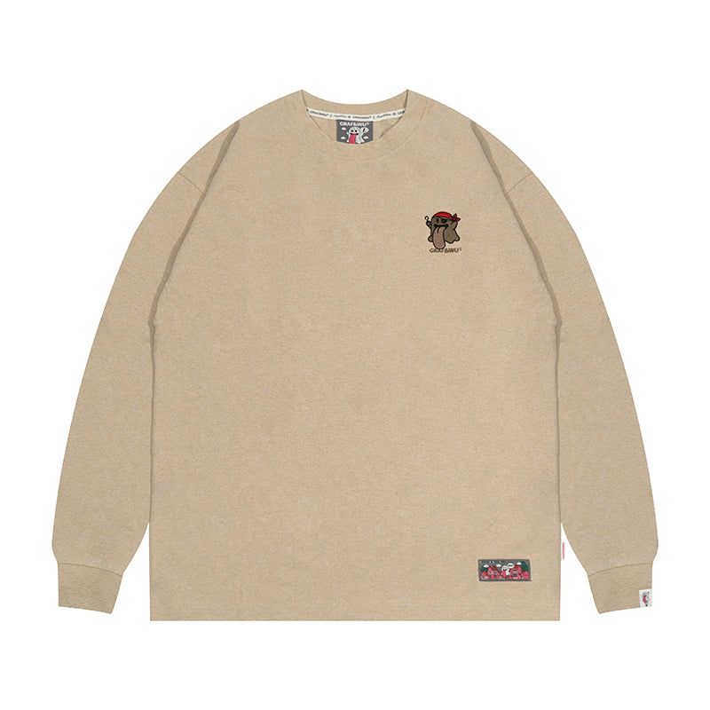 GRAFWU Classic Cute ghost Embroidered Sweatshirt