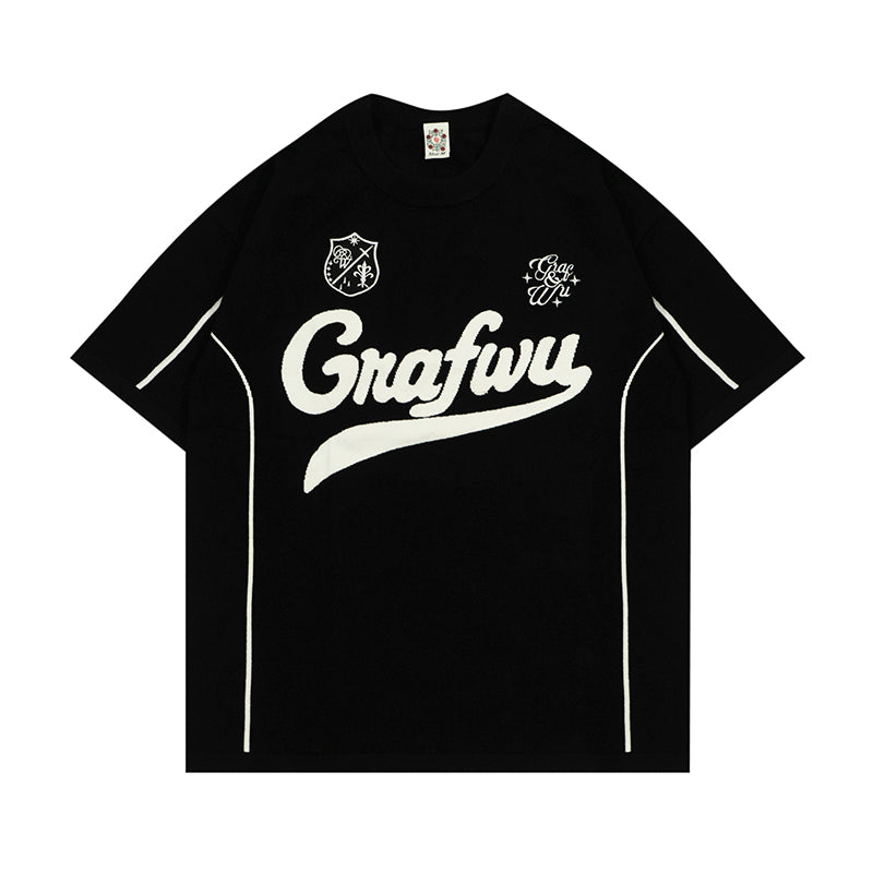 GRAF&WU Letter Football Sports Cotton T-shirts