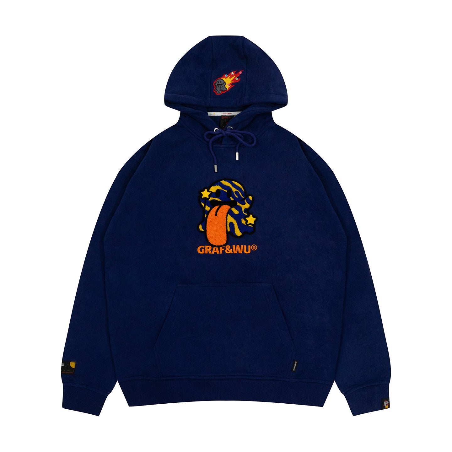GRAF&WU Solar System Toweling Embroidery Planets Cute Ghost Hoodie