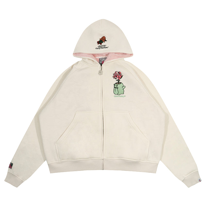 GRAF&WU FlowerShop Cute Ghost 2.0 Floral Faux Mink Lined Jacket