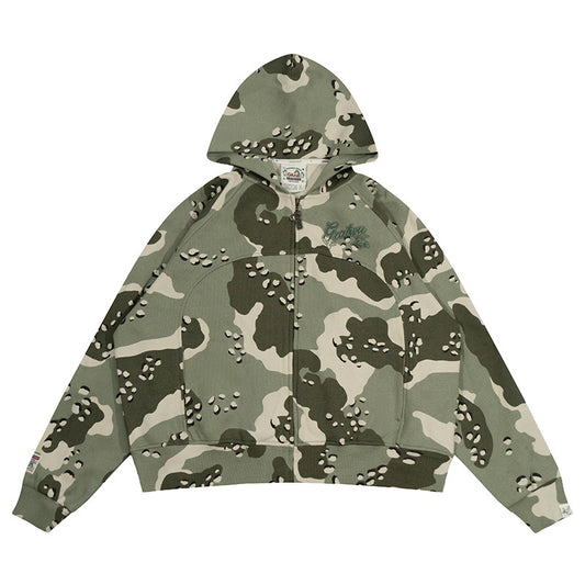GRAF&WU AK47 Angel Camo Short Zip-Up Hoodie