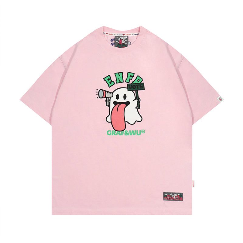 GRAF&WU【MBTI】16 personality types ENTJ ISTP Booghost print pure cotton short sleeves