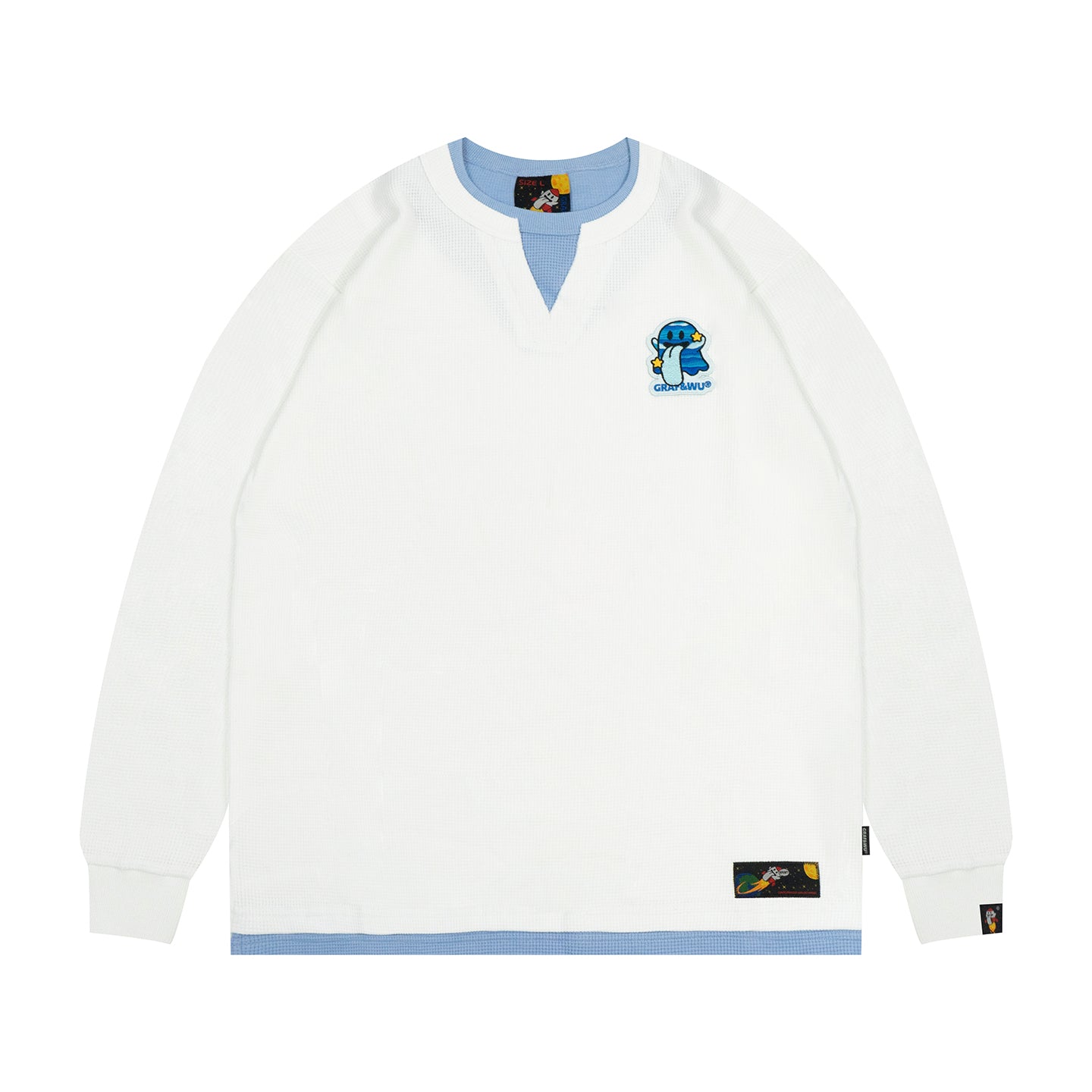 GRAF&WU Solar System Planets Cute Ghost Layered Look Long-sleeve Shirt