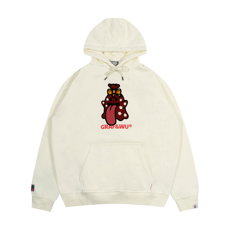 GRAF&WU Christmas Gingerbread Cute Ghost Fleece Hoodie